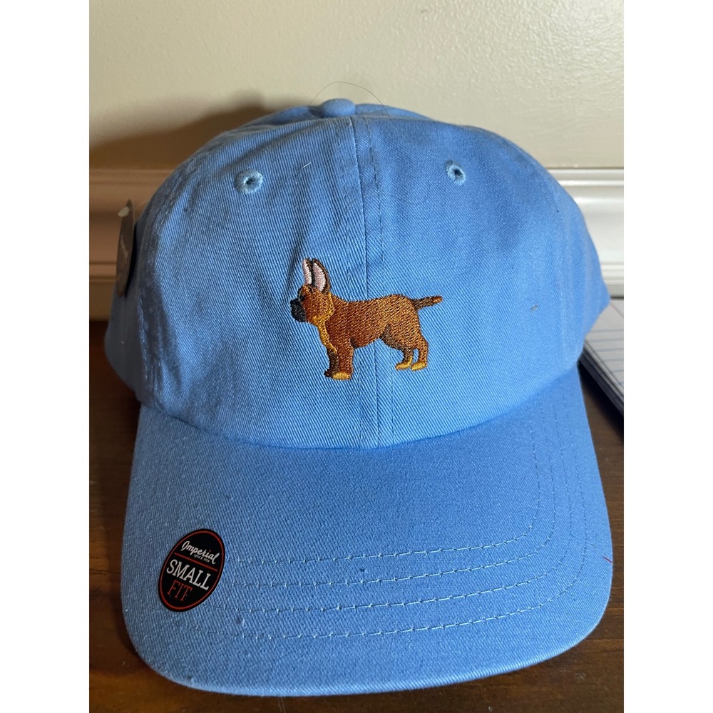 Imperial Small Fit Baseball Cap Blue Cotton French Bulldog Embroidered Hat L210
